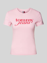 T-Shirt mit Label-Print von Tommy Jeans Rosa - 16