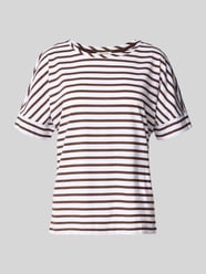 T-Shirt mit geripptem Rundhalsausschnitt von MAERZ Muenchen - 16