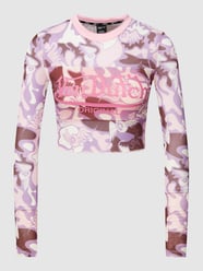 Korte top met all-over motief, model 'AKELA' van Von Dutch Roze - 23