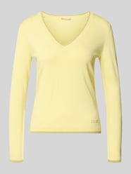 Slim Fit Longsleeve aus Viskose-Mix mit V-Ausschnitt von Liu Jo White - 5