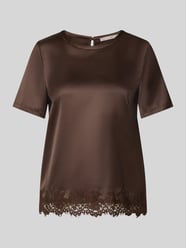 Regular Fit Bluse aus Satin mit Spitzenbesatz von Christian Berg Woman Selection - 9