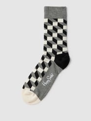 Sokken met all-over motief, model 'FILLED OPTIC' van Happy Socks Grijs / zwart - 27