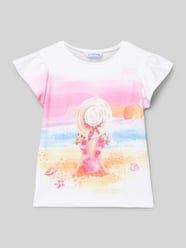 T-Shirt mit geripptem Rundhalsausschnitt im 2er-Pack von Mayoral Pink - 14