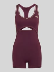 Slim Fit Sport-Jumpsuit mit Kontraststreifen von adidas Training Bordeaux - 47