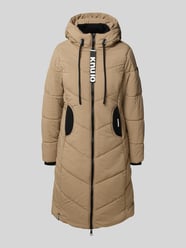 Gewatteerde lange jas met capuchon, model 'ARIBAY' van khujo Beige - 40