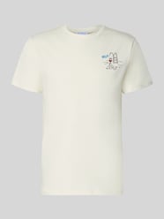 t-shirt z nadrukiem z motywem i okrągłym dekoltem od Manuel Ritz - 7