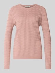 Slim Fit Strickpullover mit Zopfmuster von Christian Berg Woman Pink - 25