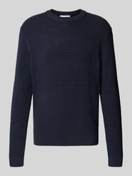 Strickpullover mit gerippten Abschlüssen von SELECTED HOMME Blau - 5