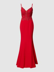 Abendkleid mit Kontrastbesatz von TROYDEN COLLECTION Rot - 9