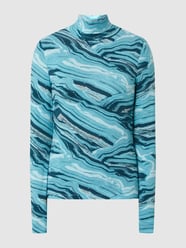 Shirt met lange mouwen met all-over motief van Tom Tailor Denim Blauw - 14