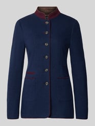 Żakiet o kroju slim fit z mieszanki wełny lana ze stójką od White Label - 6