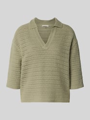 Sweter dzianinowy z dekoltem w serek i rękawem 3/4 model 'Garakino' od OPUS - 38