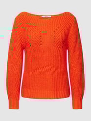 Gebreide pullover met boothals van Esprit Oranje - 24