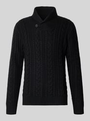 Sweter z dzianiny ze ściegiem warkoczowym model 'CALLUM' od JACK & JONES Premium - 1