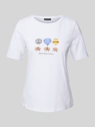 T-Shirt mit Ziersteinbesatz von More & More Weiß - 4