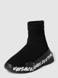 Soksneakers met labeldetails, model 'FONDO SPEETRACK' van Versace Jeans Couture Zwart - 6