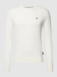 Gebreide pullover met logostitching, model 'DECATUR 4' van Napapijri Wit - 36