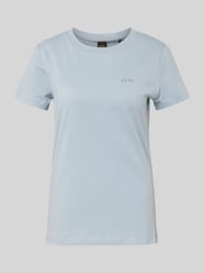 T-Shirt mit Label-Stitching Modell 'Esogo' von BOSS Orange Blau - 6