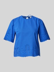 T-Shirt mit Lochstickerei Modell 'BIRA' von YAS Blau - 25