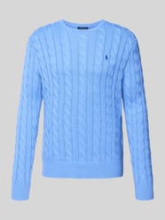 Sweter z dzianiny ze ściegiem warkoczowym model ‘DRIVER’ od Polo Ralph Lauren - 26