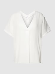Blouseshirt van puur katoen met V-hals van Seidensticker Wit - 40
