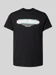 T-Shirt mit Label-Print von Guess Schwarz - 5