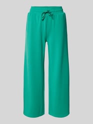 Spodnie dresowe z szeroką nogawką i elastycznym pasem od Christian Berg Woman Zielony - 11