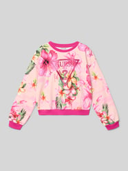 Bluza o kroju regular fit z nadrukiem z logo od GUESS Fuksjowy - 37