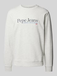 Sweatshirt met labelprint, model 'SEAN' van Pepe Jeans Grijs / zwart - 3