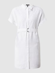 Blousejurk van linnen met broderie anglaise  van APART Wit - 7