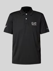 Slim Fit Poloshirt mit Label-Print von EA7 Emporio Armani Schwarz - 33