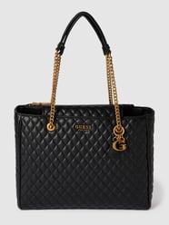 Tote Bag mit Label-Details Modell 'MAILA' von Guess Grau / Schwarz - 33