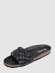 Slippers in leerlook, model 'Rai' van Verbenas Grijs / zwart - 4