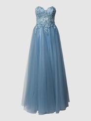 Abendkleid im semitransparenten Design von Luxuar Blau - 18