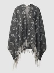 Poncho mit Allover-Print von Liu Jo White Schwarz - 26