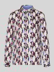 Overhemdblouse met knoopsluiting van Milano Italy Bordeaux - 30