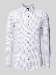 Business-Hemd mit Allover-Muster von BOSS Weiß - 31