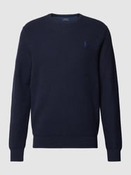 Strickpullover mit Logo-Stitching von Polo Ralph Lauren Blau - 44