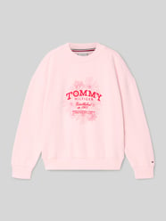 Bluza o kroju regular fit z mieszanki bawełny od Tommy Hilfiger Teens Fuksjowy - 14