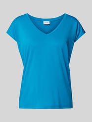 T-Shirt mit tiefem V-Ausschnitt Modell 'Vimodala' von Vila Blau - 18