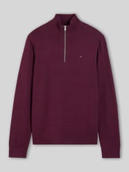 Slim Fit Troyer aus reiner Baumwolle von Tommy Jeans Bordeaux - 3