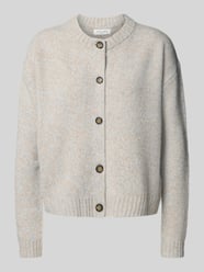 Cardigan met extra brede schouders en knoopsluiting van Christian Berg Woman Beige - 7