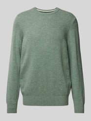 Sweter o kroju regular fit z dzianiny z włoskiej, cętkowanej przędzy tweedowej od Marc O'Polo Zielony - 29