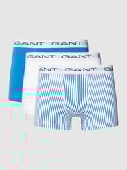 Boxershort met elastische band met logo in een set van 3 stuks van Gant Blauw / turquoise - 2