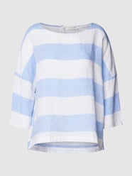 Blouse van linnen met streepmotief van Christian Berg Woman Blauw / turquoise - 7