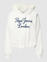 Bluza z kapturem i wyhaftowanym logo model ‘MICA’ od Pepe Jeans Biały - 32