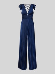 Jumpsuit mit tiefem V-Ausschnitt und Volantärmeln von Unique - 42