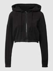 Cropped Sweatjacke aus Fleece Modell ' ONLKAROI FLEECE' von Only Grau / Schwarz - 1