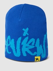 Czapka beanie z naszywką z logo od REVIEW Niebieski - 37