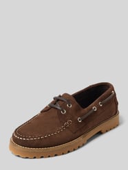 Loafersy z naturalnej skóry w imitacji weluru od BIANCO - 13